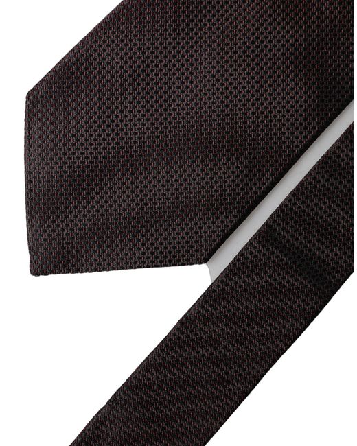 Dolce & Gabbana Black Red Patterned 100% Silk Adjustable Men Necktie Tie for men