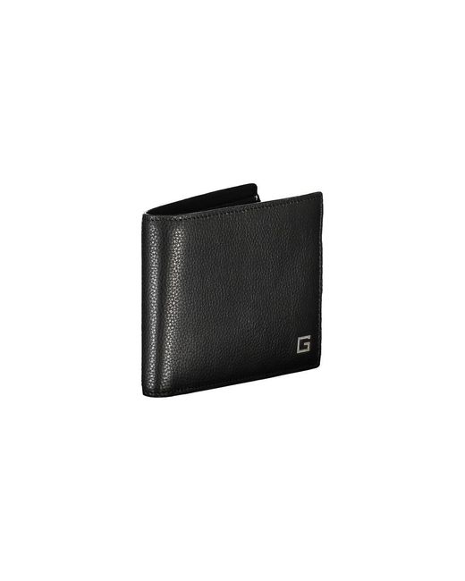 Guess Black Sleek Leather Dual Compartment Wallet for men