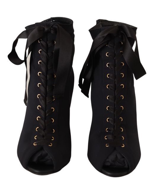 Dolce & Gabbana Black Stretch Jersey Booties