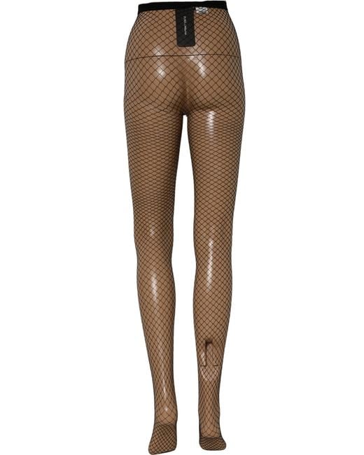 Dolce & Gabbana Natural Black Fishnet Nylon Tights Stocking Pantyhose Socks