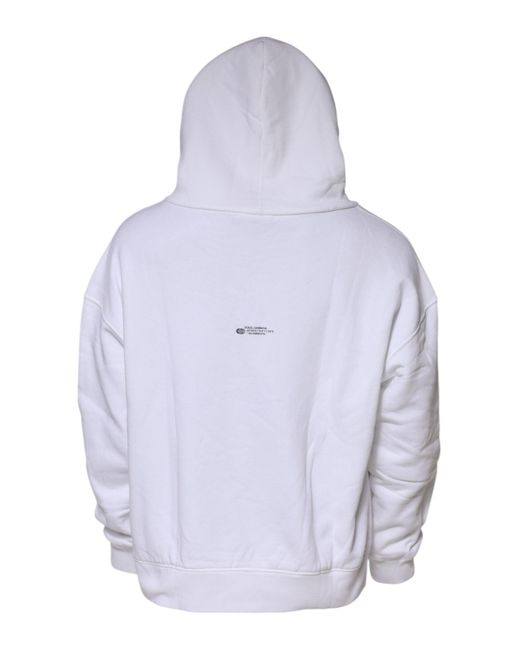 Dolce & Gabbana Gray White Dg Vib3 Hooded Men Sweatshirt Sweater for men