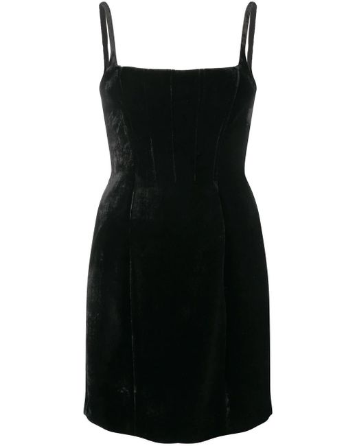 Miu Miu Black Velvet Mini Dress - Women's - Viscose/triacetate/silk/polyester