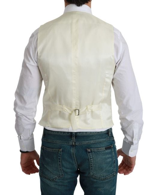 Dolce & Gabbana Blue Waistcoat Formal Wool Vest for men