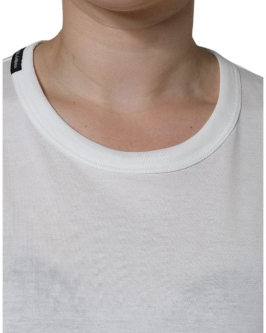 Dolce & Gabbana Gray Cotton Crew Neck Short Sleeve T-Shirt