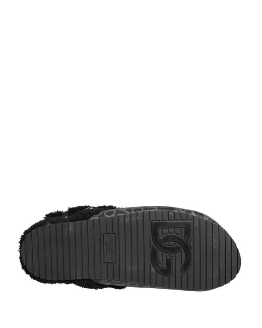 Dolce & Gabbana Multicolor Gray Faux Fur Jacquard Mules Sandals Shoes for men