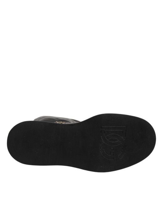 Dolce & Gabbana Black Platform Leather Kneehigh Boots for men
