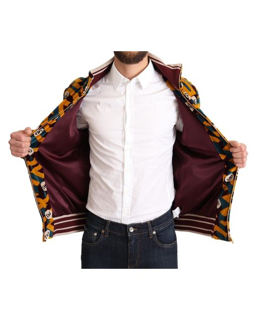 Dolce & Gabbana Black Multicolor Velvet Dg Logo Mens Sweater Jacket for men