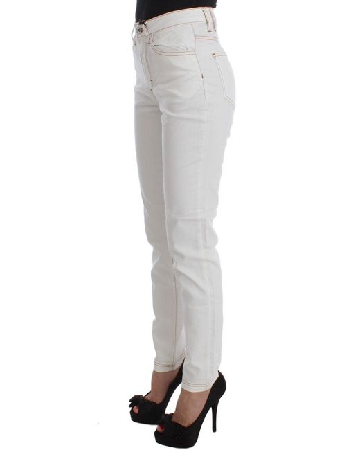 Roberto Cavalli White Chic Slim Fit Denim