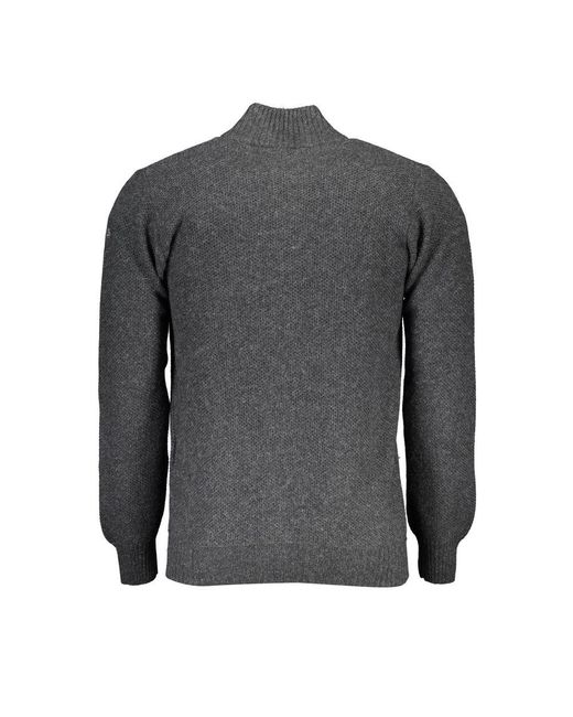 North Sails Gray Chic Full Zip Wool-Blend Cardigan for men