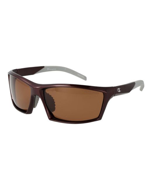 Champion Brown Gray Resin Sunglasses for men