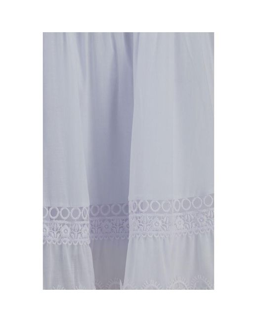 Charo Ruiz Gray White Cotton Casual Dress