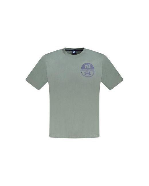 North Sails Green Cotton T-Shirt for men