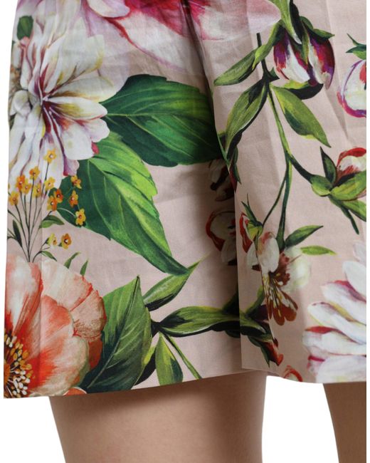 Dolce & Gabbana Black Multicolor Floral High Waist Hot Pants Shorts