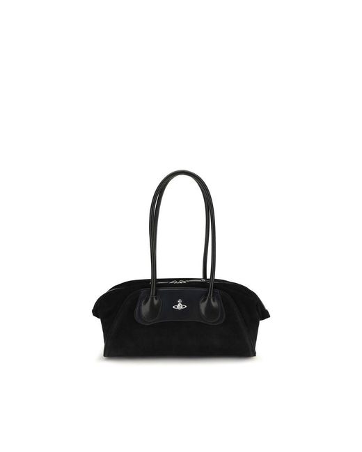 Vivienne Westwood Black Calf Leather Bos Taurus Shoulder Bag