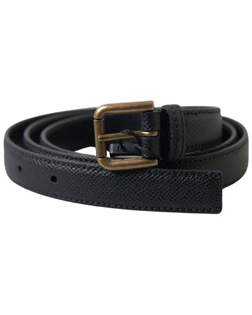 Dolce & Gabbana Black Elegant Italian Leather Belt for men