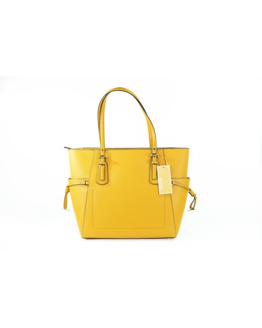 Michael Kors Voyager Large Marigold Pebbled Leather East West Tote Bag Purse in Yellow Lyst UK