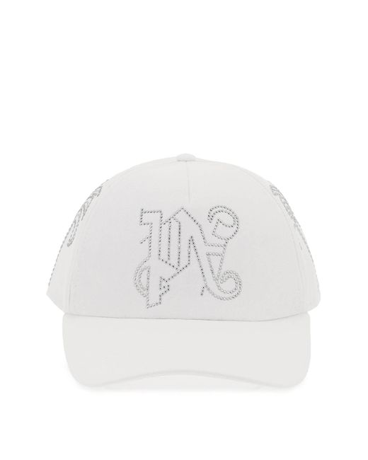 Palm Angels White Pa Monogram Baseball Cap for men