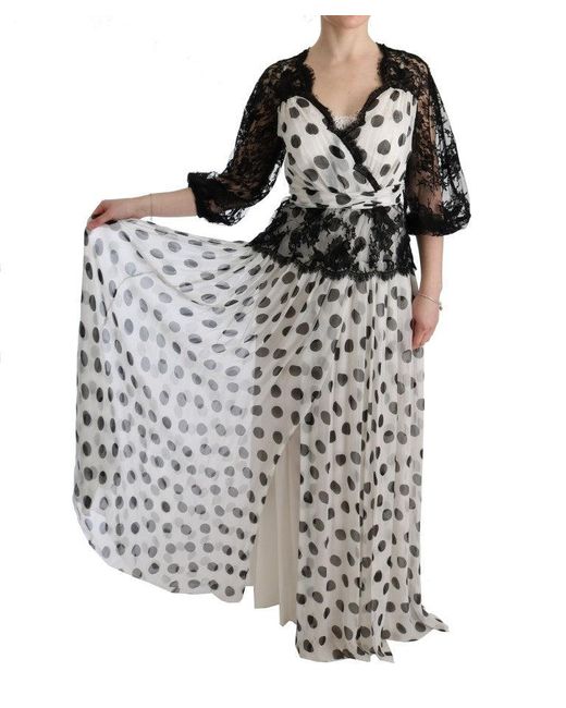Dolce & Gabbana Black Polka Dotted Floral Dress