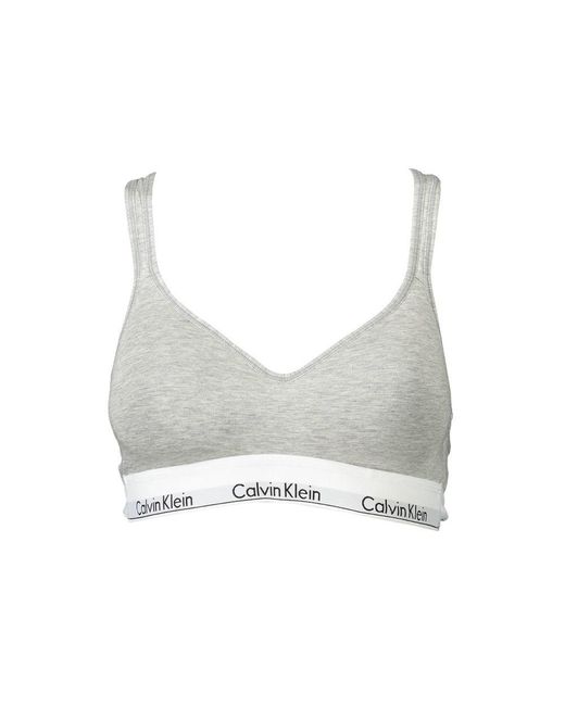 Calvin Klein Gray Cotton Bralette