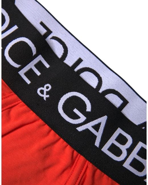 Dolce & Gabbana Red Cotton Stretch Men Regular Boxer Underwear for men