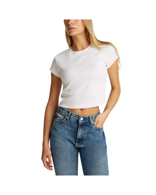 Calvin Klein White Cotton Tops & T