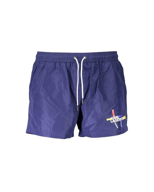 Karl Lagerfeld Blue Polyester Swim Boxer for men