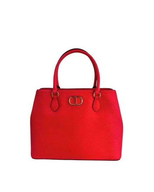 Twinset Red White Pu Handbag