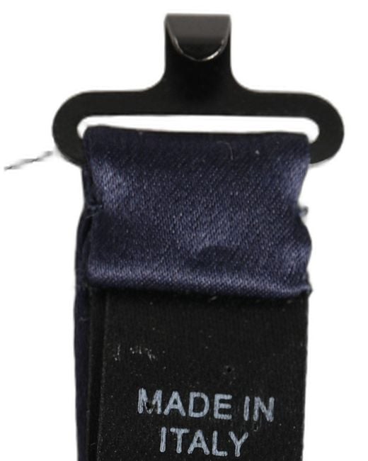 Dolce & Gabbana Dark Blue 100% Silk Adjustable Neck Papillon Bow Tie for men