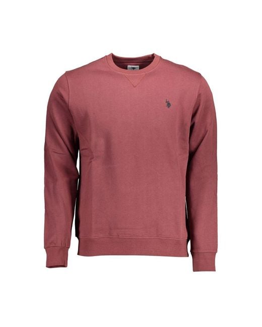 U.S. POLO ASSN. Pink Purple Cotton Men Sweater for men