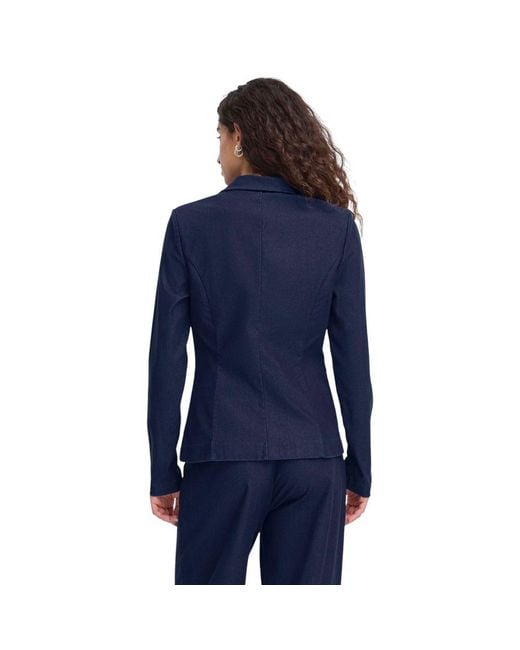 Ichi Blue Cotton Blazer