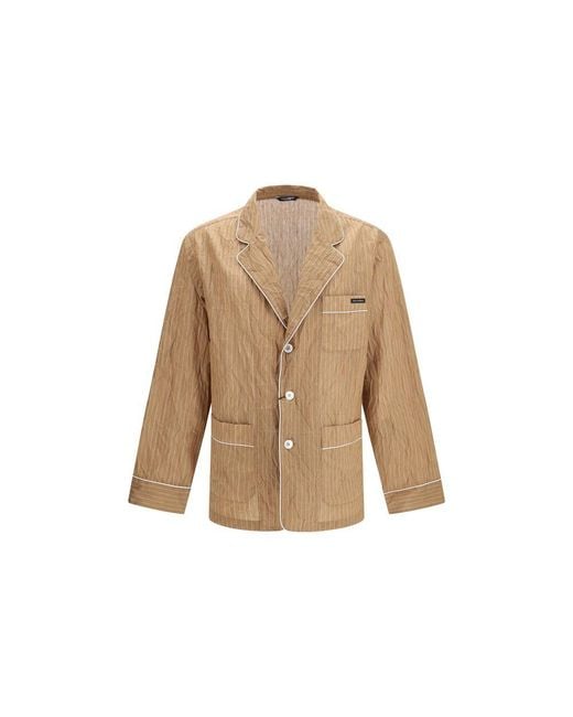 Dolce & Gabbana Natural Beige Linen Robe for men