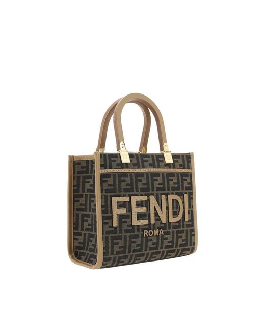 Fendi Multicolor Brown Fabric Shoulder Bag