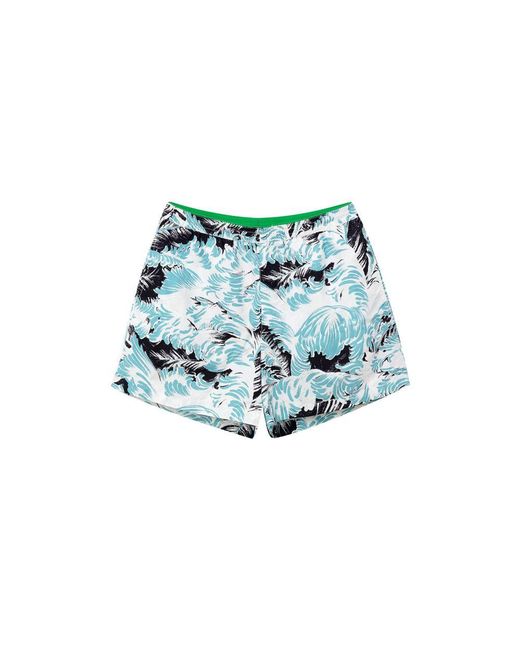 Bottega Veneta Blue White Polyamide Swim Shorts for men