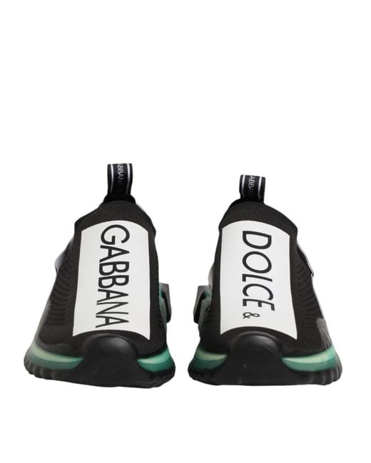 Dolce & Gabbana Green Black Slip On Sorrento Men Sneakers Shoes for men
