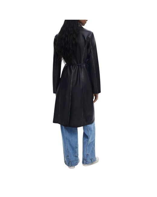 Desigual Black Polyethylene Coat