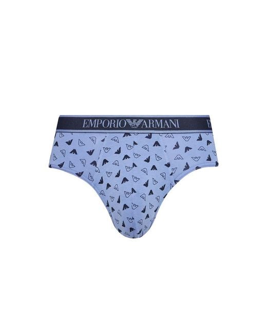 Emporio Armani Blue Cotton Briefs for men