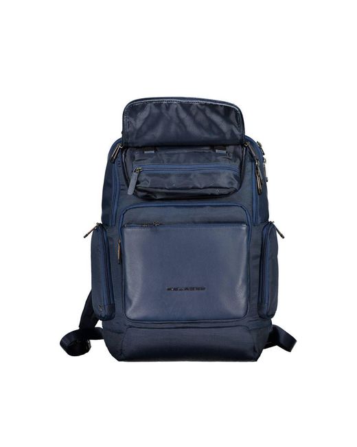 Piquadro Blue Eco-Conscious Dual Compartment Backpack for men