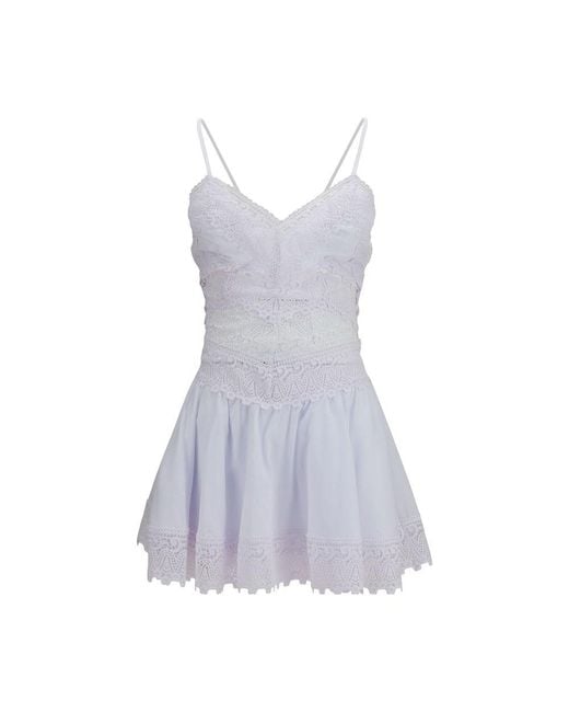 Charo Ruiz Blue White Cotton Casual Dress