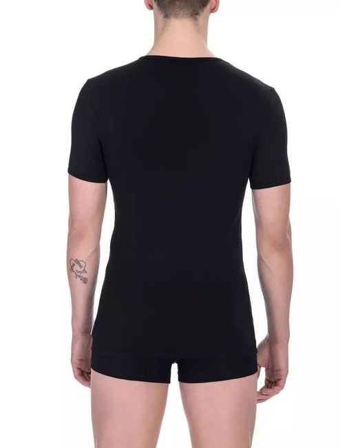 Bikkembergs Black Sleek V-Neck Dual Pack T-Shirts – Timeless Elegance for men