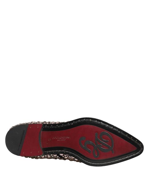 Dolce & Gabbana Brown Silver Embellished Chelsea Ankle Boots Shoes for men