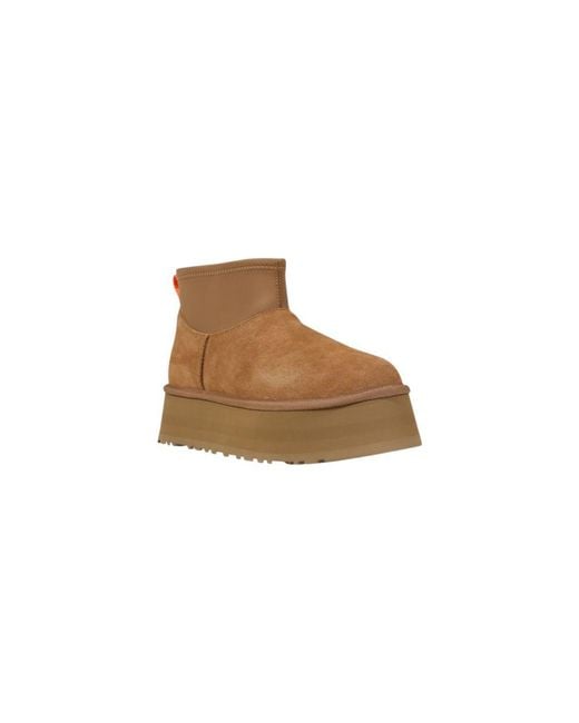 Ugg Brown Beige Suede Leather Ankle Boots