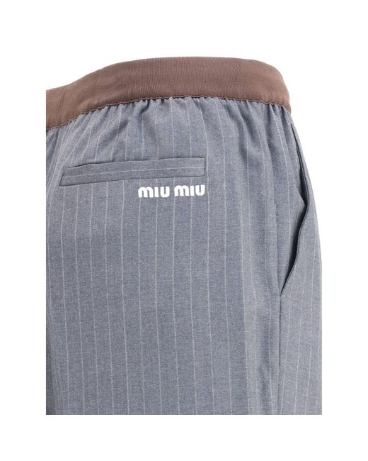 Miu Miu Gray Striped Pants