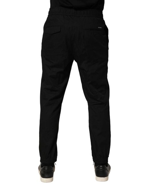 Dolce & Gabbana Black Cotton Skinny Men Jogger Trouser Pants for men