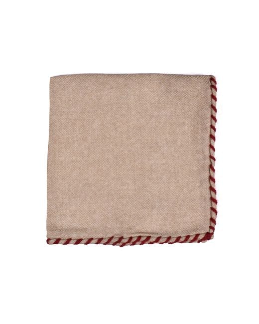 Brunello Cucinelli Brown Multicolor Wool Pocket Square for men
