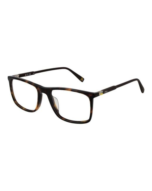 Fila Black Brown Plastic Glasses (frames) for men