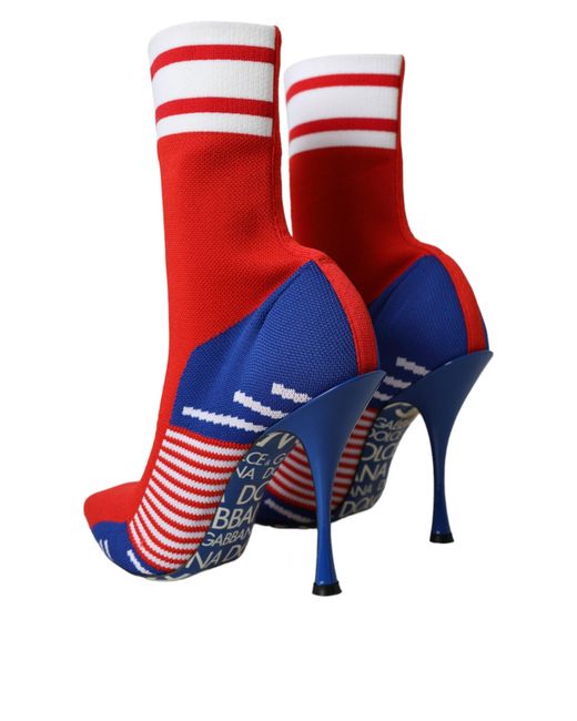 Dolce & Gabbana Red Logo Sock Boot