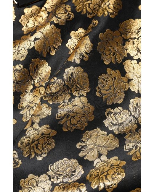 Dolce & Gabbana Black Floral Print Jacquard Mini Skirt