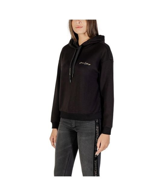 ARMANI EXCHANGE Black Bicolor Viscose Hoodie