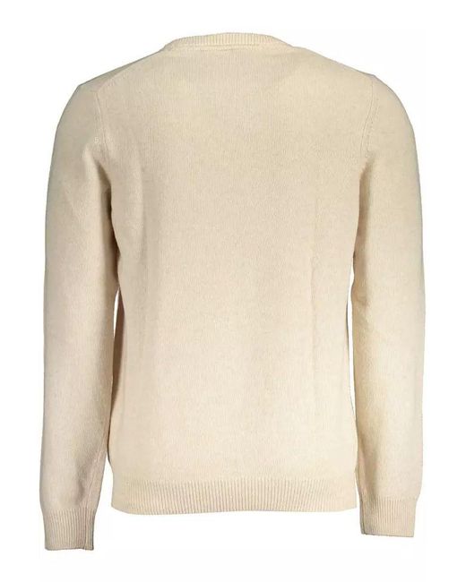 Lyle & Scott Natural Beige Wool Blend Round Neck Sweater for men