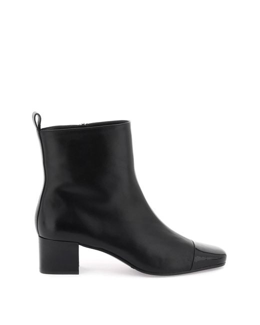 CAREL PARIS Black Leather Ankle Boots